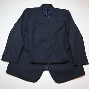 Bespoke 50R 48x29 Blue Plaid Wool Aldo Mens Jacket Pants Suit